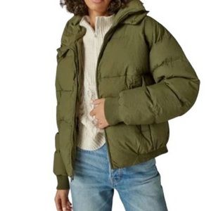 LUCKY BRAND Green Missy Puffer Jacket Coat NEW Size XL With Hood